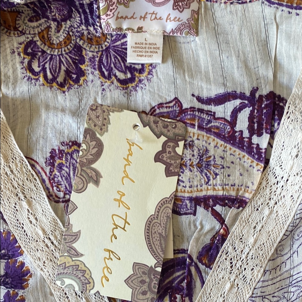 NWT Band of the Free Paisley Boho Top | Balloon Sleeves | Festival Blous… - Picture 8 of 8